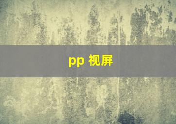 pp 视屏